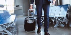 Close Up Of Businessman With Luggage Walking Free Stock Photo and Image